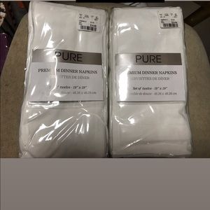 White napkins each pack has 12 total of 24.